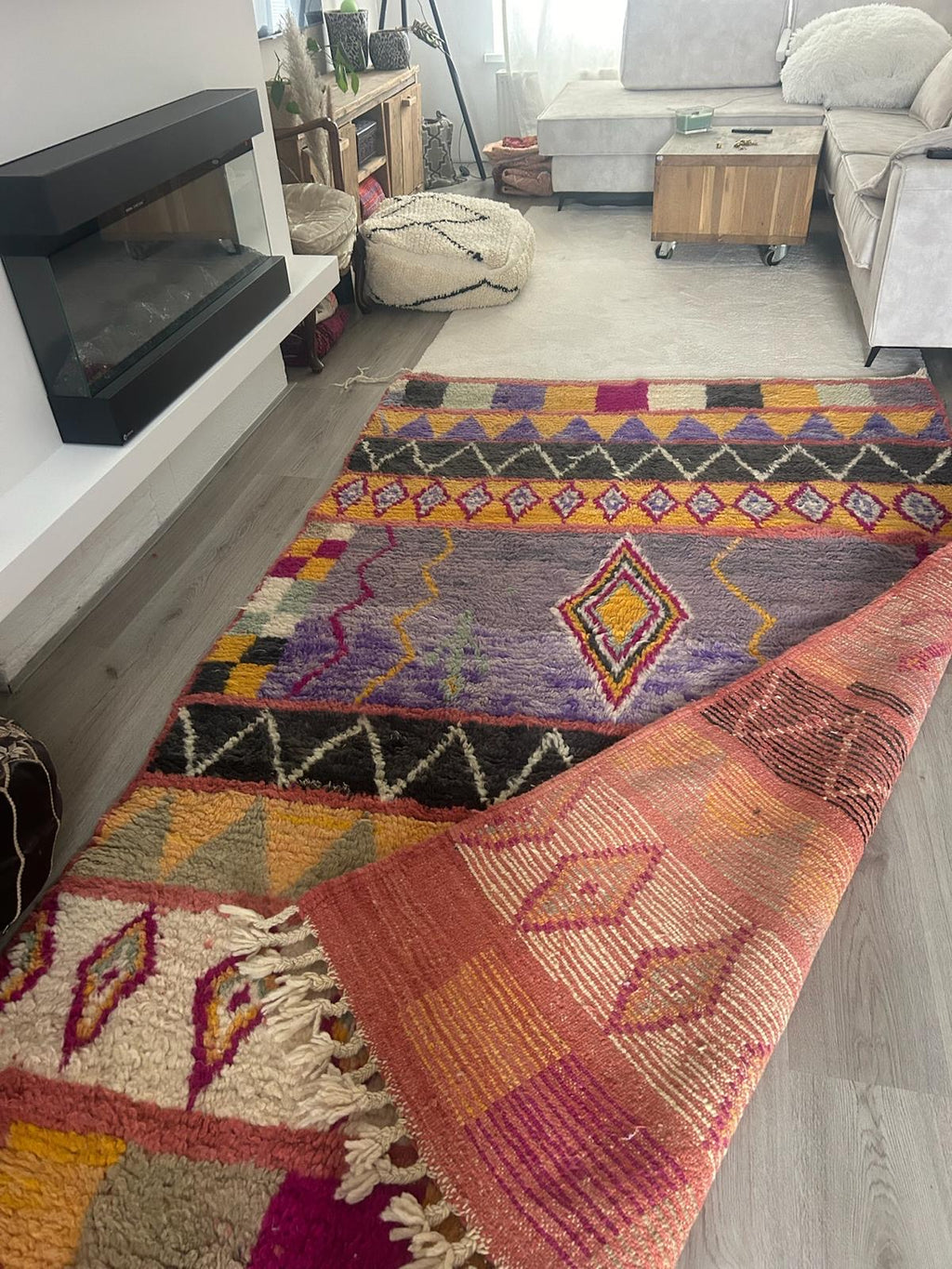 Authentic Moroccan Berber Rug – Handcrafted Wool with Tribal Symbols 250/150