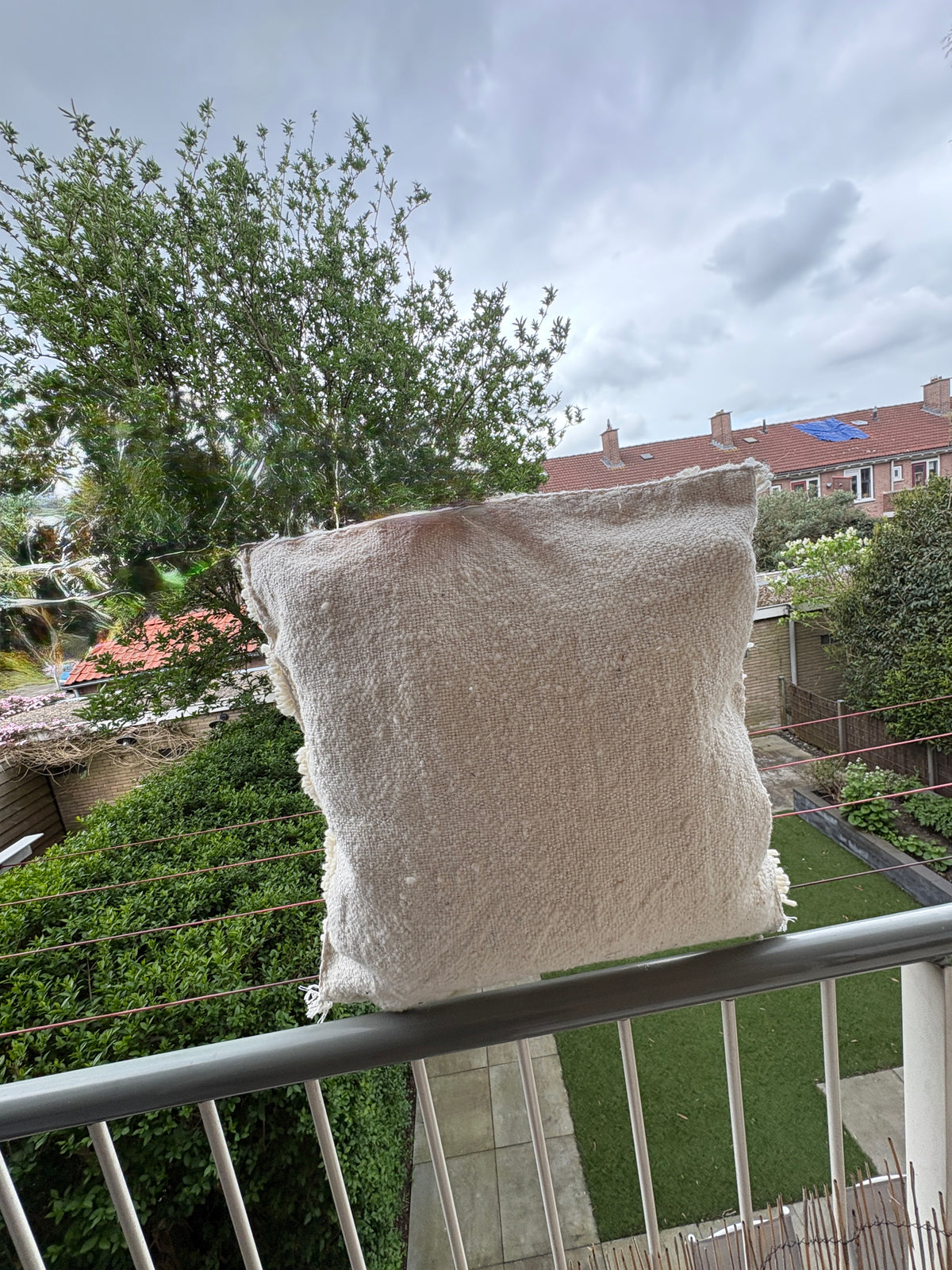 Moroccan Textured Pillow Cover – Handmade Boho Decorative Cushion