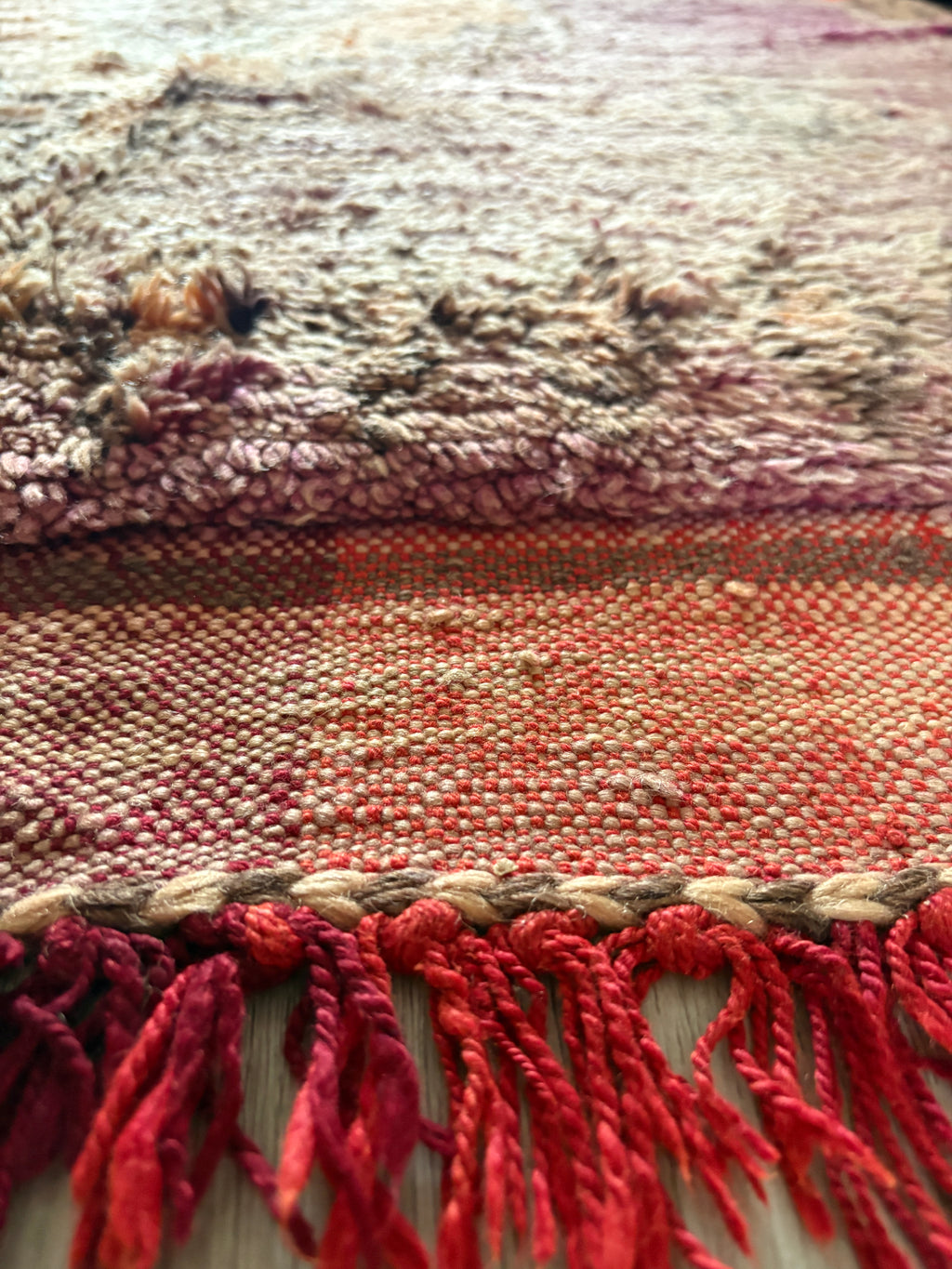 Vintage Moroccan Boujad Rug – Handwoven Berber Wool Carpet 375-150