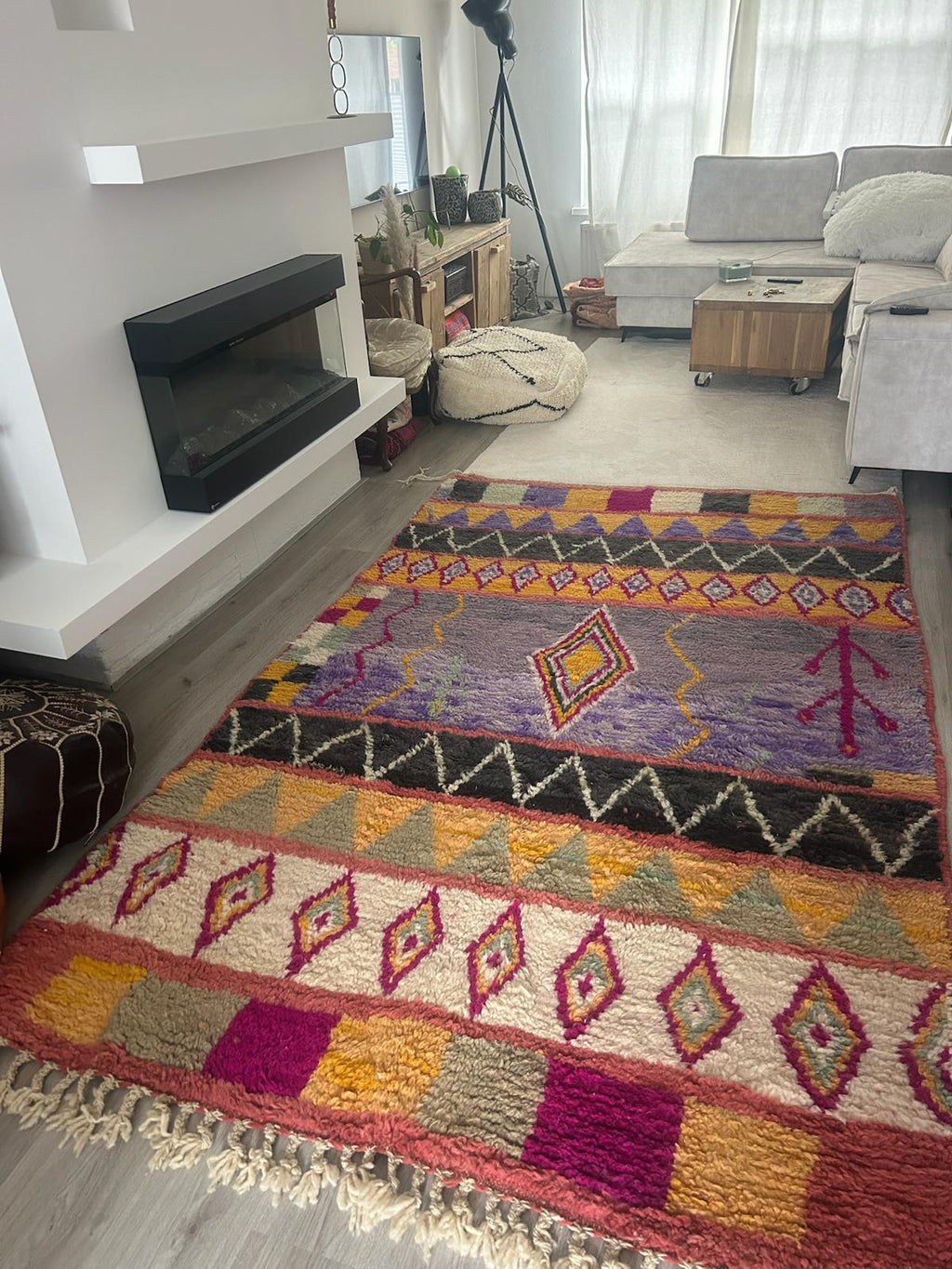 Authentic Moroccan Berber Rug – Handcrafted Wool with Tribal Symbols 250/150