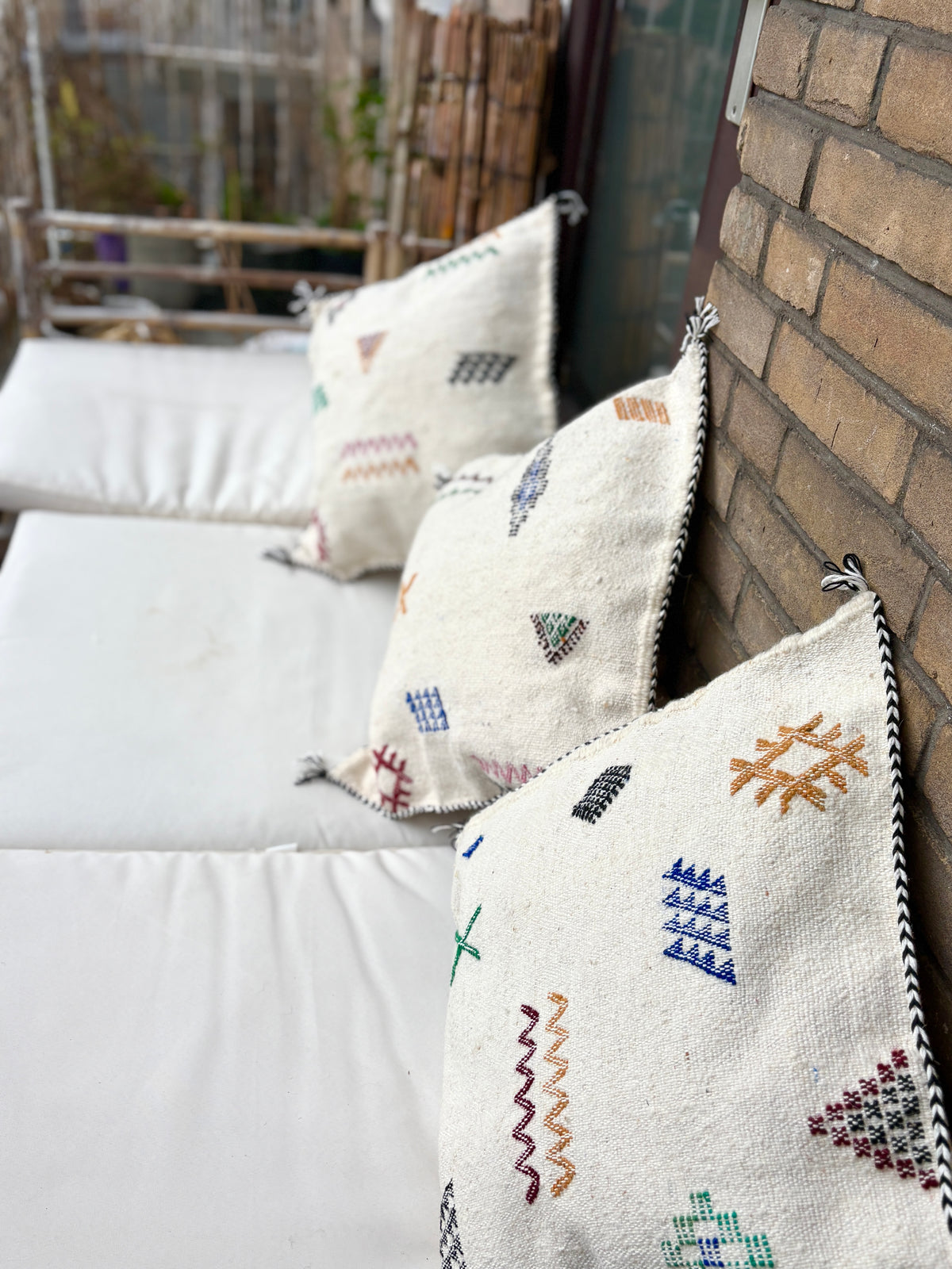 Moroccan Handmade Embroidered Pillow Cover – Bohemian Decorative Cushion