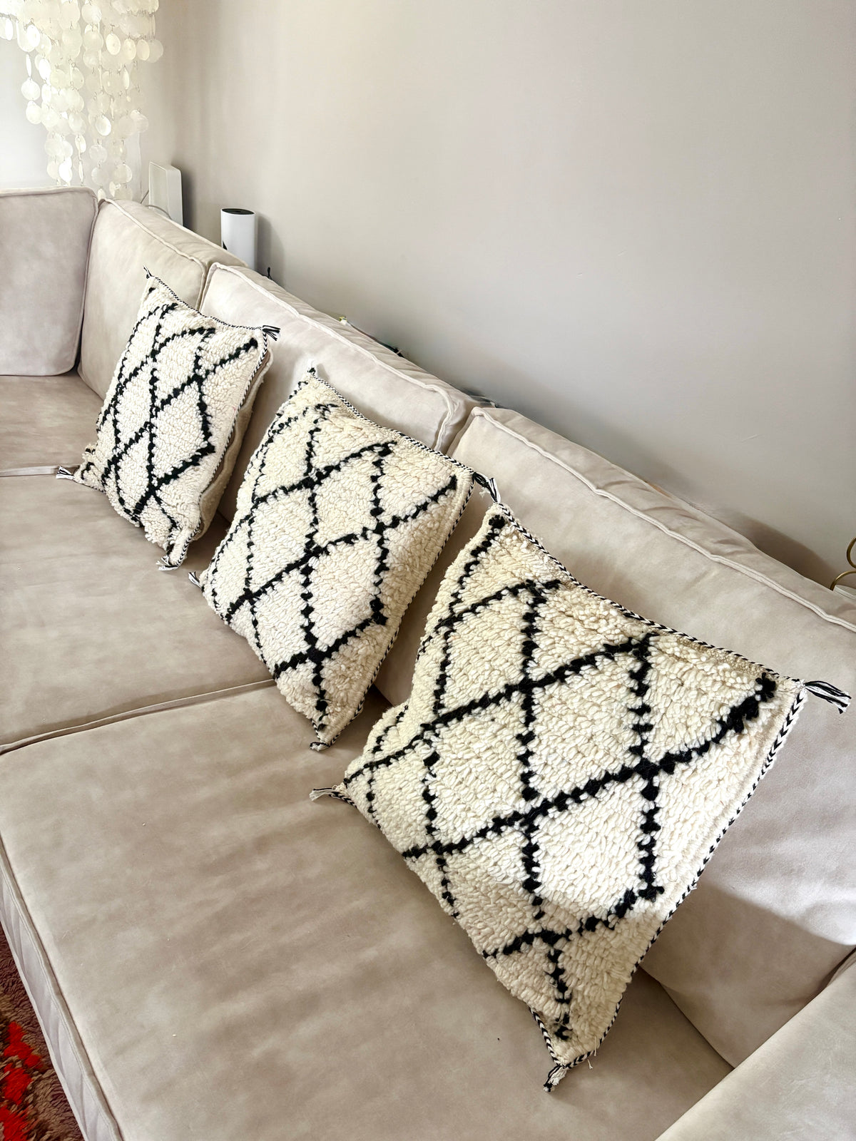 Moroccan Beni Ourain Style Pillow Cover – Handmade Boho Decorative Cush
