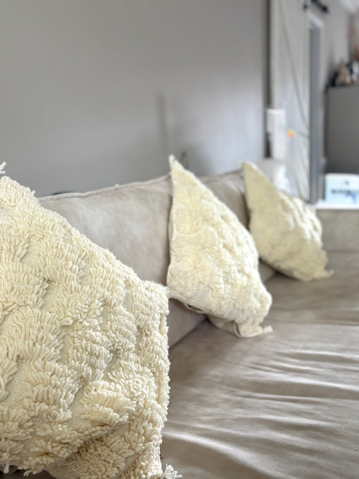 Moroccan Textured Pillow Cover – Handmade Boho Decorative Cushion