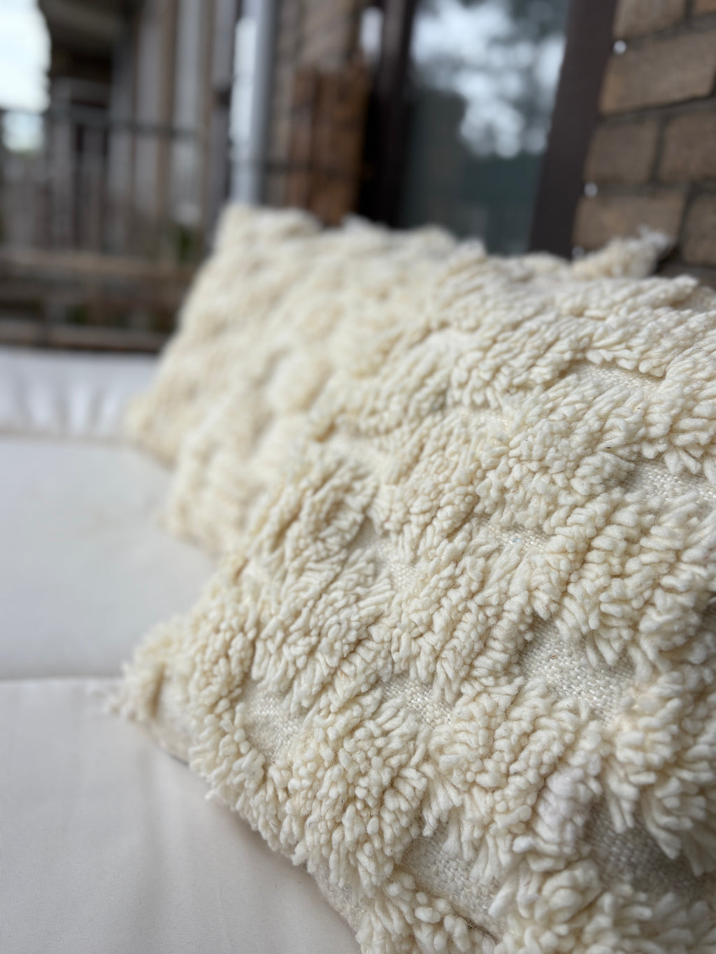 Moroccan Textured Pillow Cover – Handmade Boho Decorative Cushion